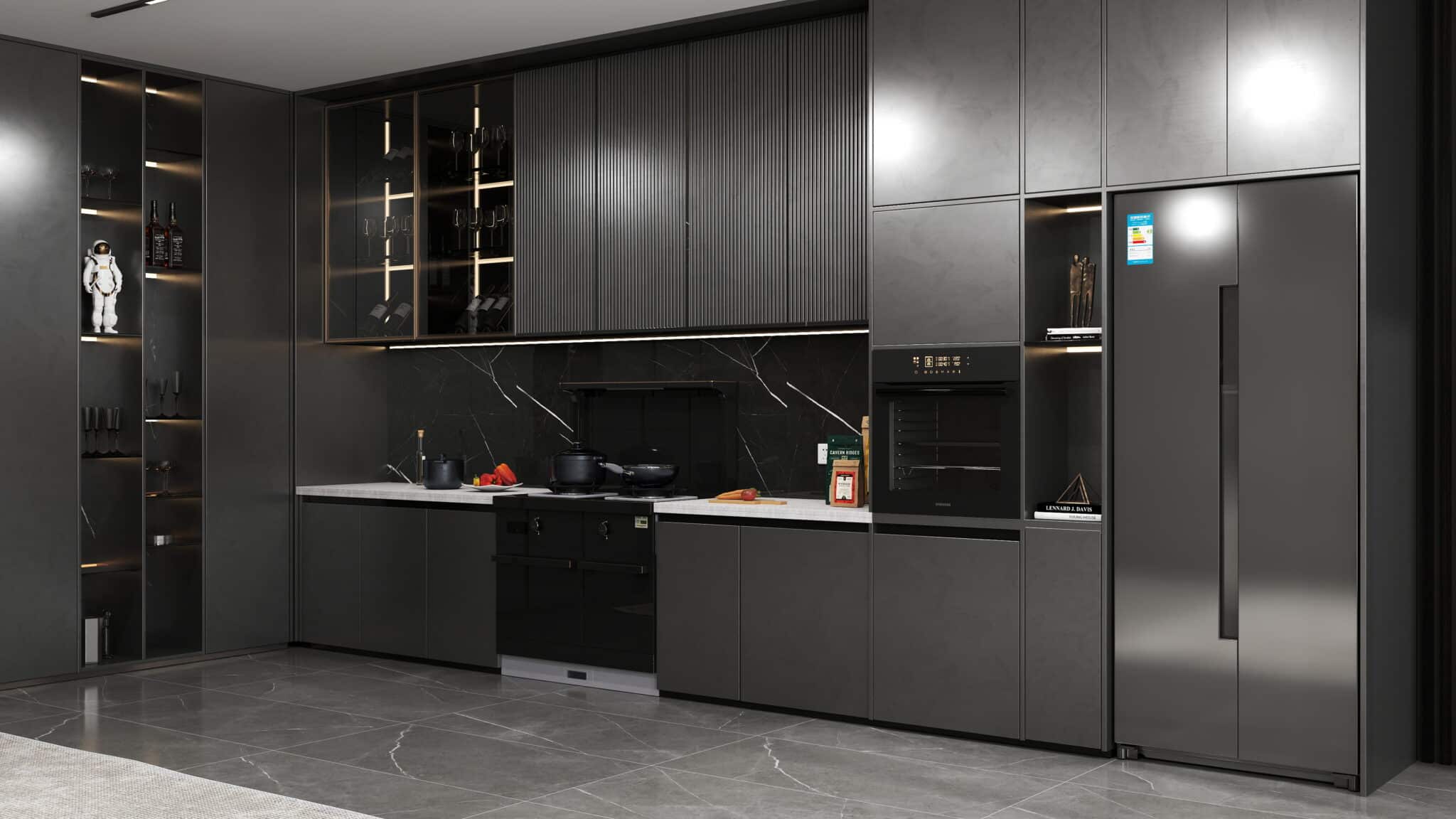 wizualizacja 3D eleganckiej kuchni